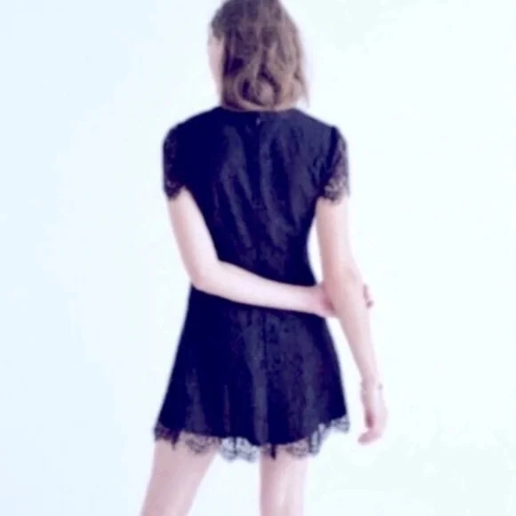 Madewell Lace Shift Dress Navy Blue - Picture 4 of 14